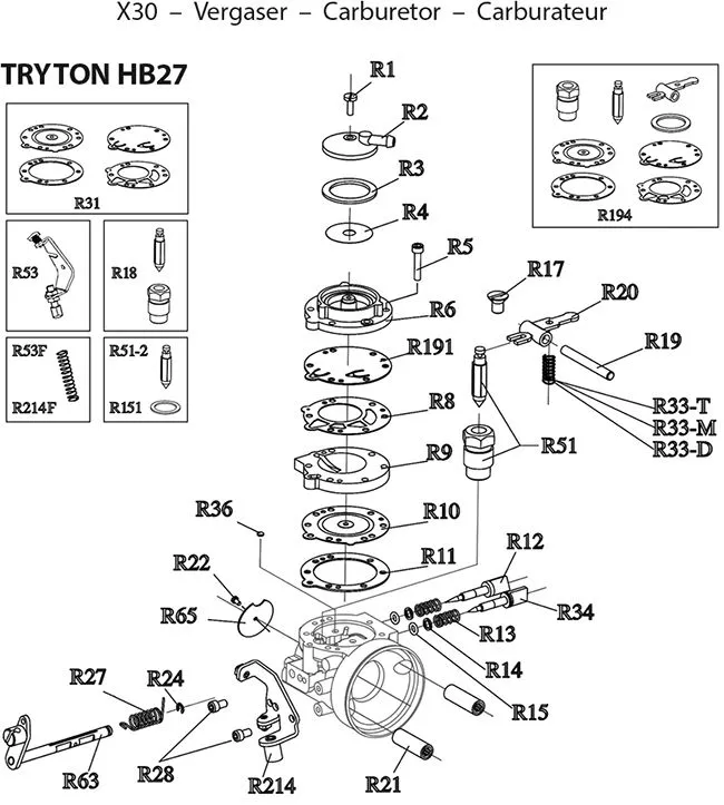 Carburetor Tryton HB27