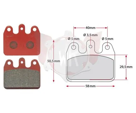 Jeu plaquette AR V11 15mm rouge