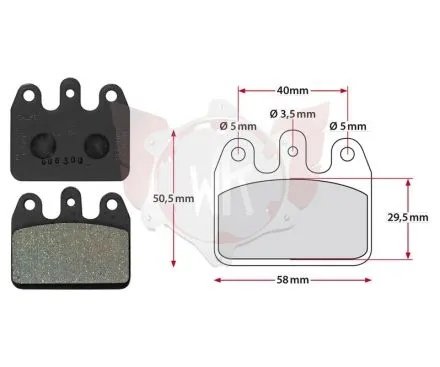 Satz Bremsbelag hinten V05/V09/V10/V11 schwarz