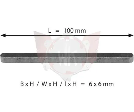 AXLE KEY 6x6x100mm