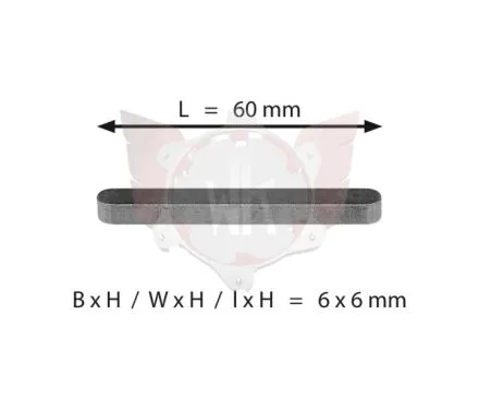 AXLE KEY 6x6x60mm