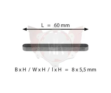 AXLE KEY 8x5.5x60mm