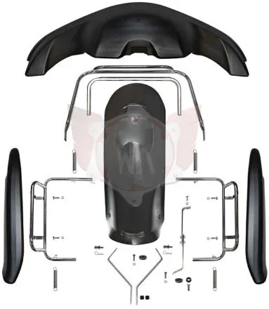 Bodywork 507/508 komplett mit Haltern, schwarz