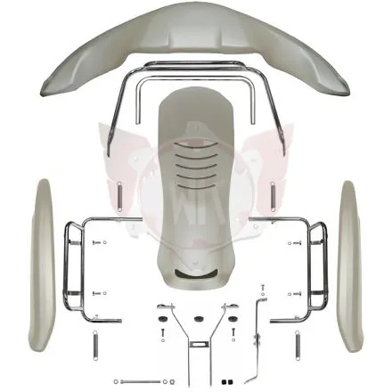 Bodywork 507/509 komplett mit Haltern, perlweiß