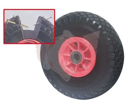 TROLLEY WHEEL & TYRE 260x85x20mm 2PR