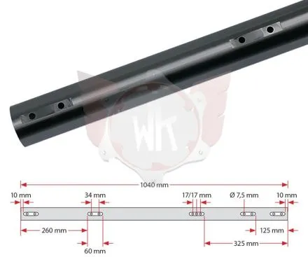 ACHSE 1040x50x2mm HART 125ccm, SCHWARZ