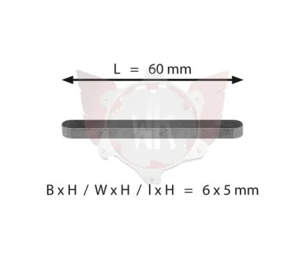 AXLE KEY 6x5x60mm WILDKART