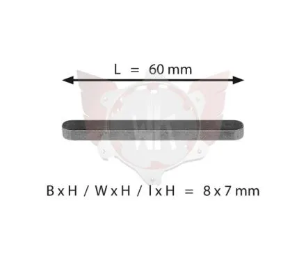 Clavette d\'arbre 8x7x60mm WILDKART