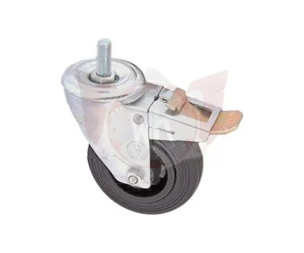 CASTOR WITH BRAKE 12x25, 100mm DIAMETER