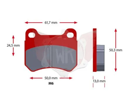 SATZ BREMSBELÄGE SINTER 524-2, ROT