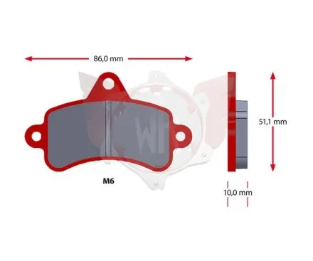 SATZ BREMSBELÄGE SINTER 551-0, ROT