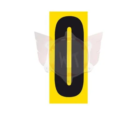 NUMBER 0 PLAIN BLACK ON YELLOW