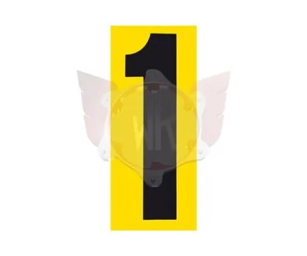 Numéro 1 noir fond jaune