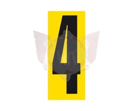 Numéro 4 noir fond jaune