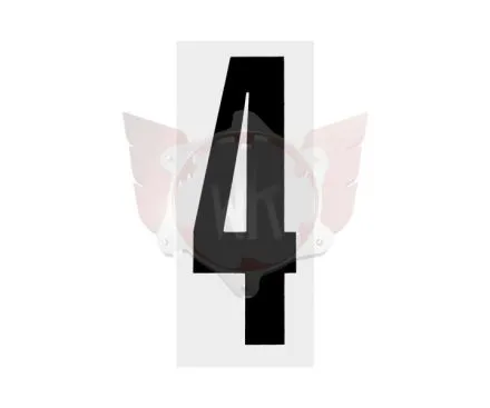 Numéro 4 noir fond transparent