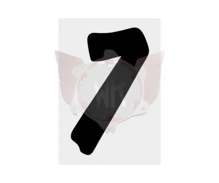 Numéro 7 moderne, noir fond transparent