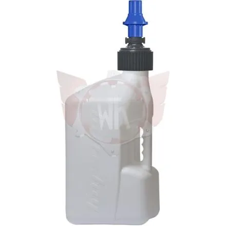 Jerrican TUFF JUG blanc, avec vanne rapide bleue