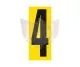 NUMBER 4 PLAIN BLACK ON YELLOW