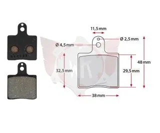 Front brake pad set V05/V09/V11 black