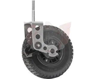 TROLLEY WHEEL AND TYRE FRONT PU 2.50/4 WITH BOLT AND BRAKE