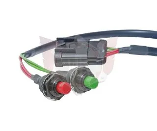 Starter button (green) & on-off switch (red)