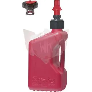 Jerrican TUFF JUG rouge, 20 litres, avec vanne rapide rouge