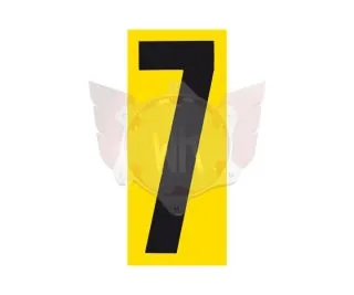 Numéro 7 noir fond jaune